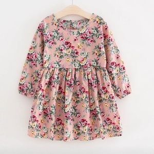 GIRLS PINK FLORAL DRESS